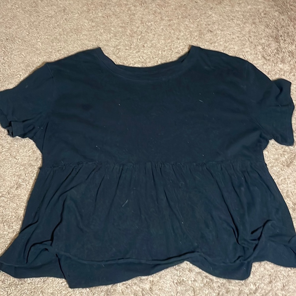 black ruffle shirt